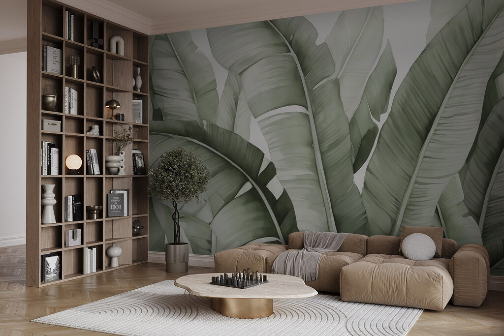 Lush green leaves in gentle waves Lush green leaves in gentle waves