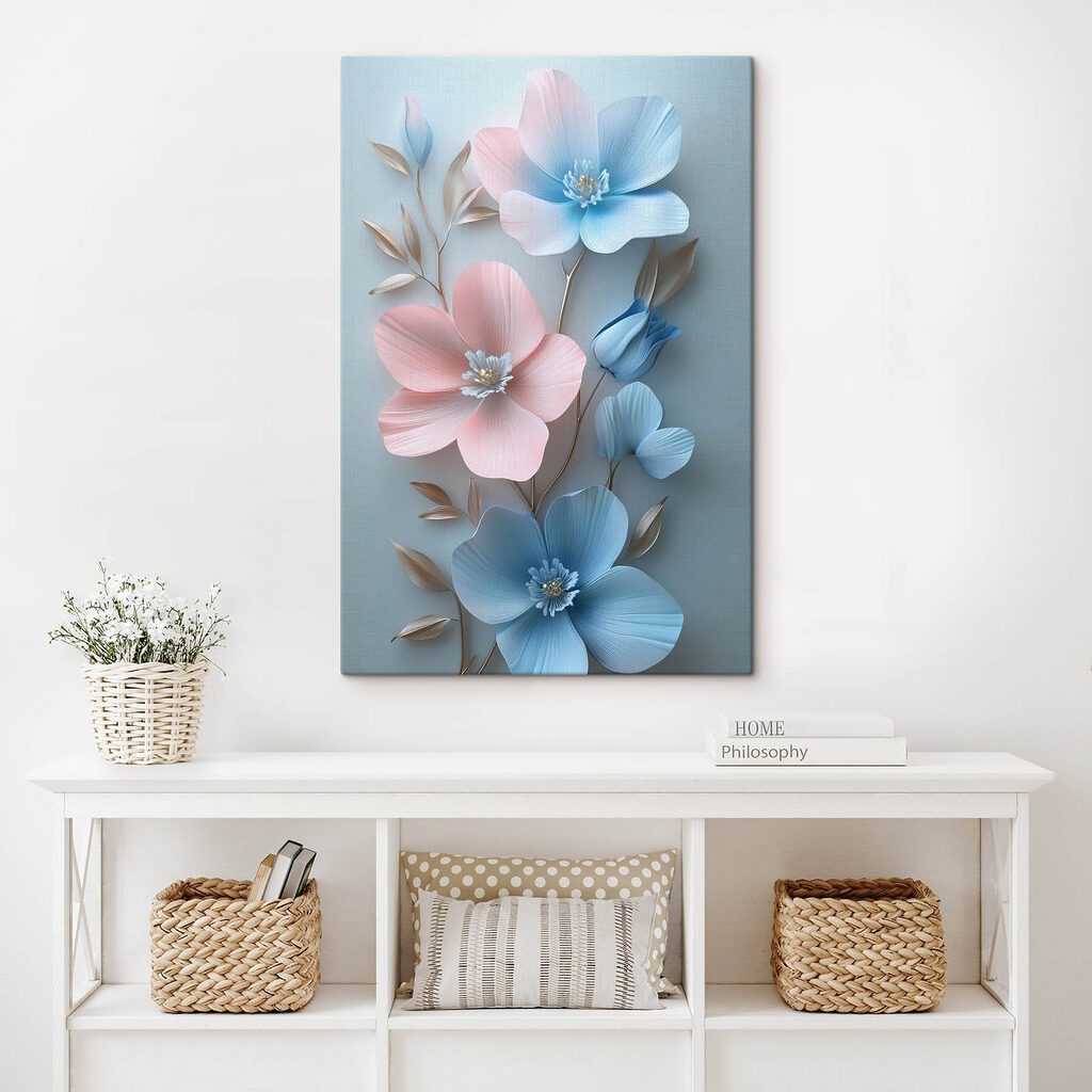 Group of flowers on a white surface Group of flowers on a white surface