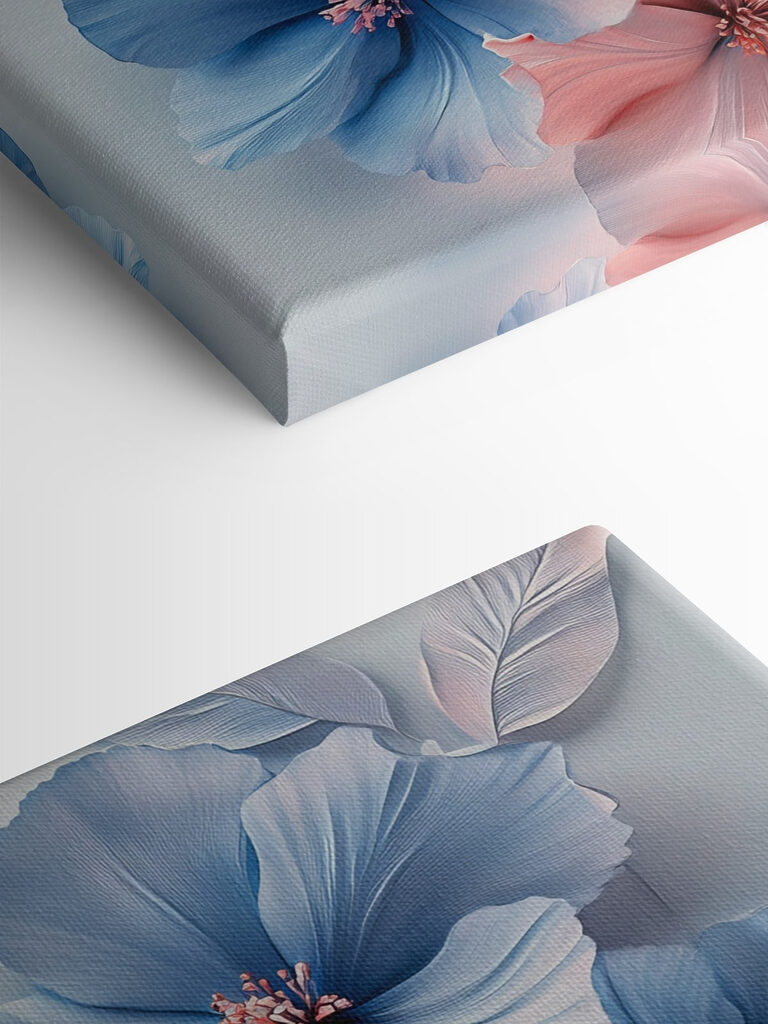 Group of blue and pink flowers Group of blue and pink flowers