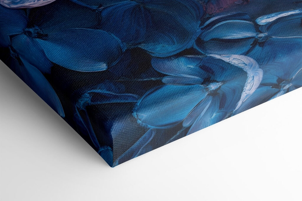 Group of blue and pink flowers