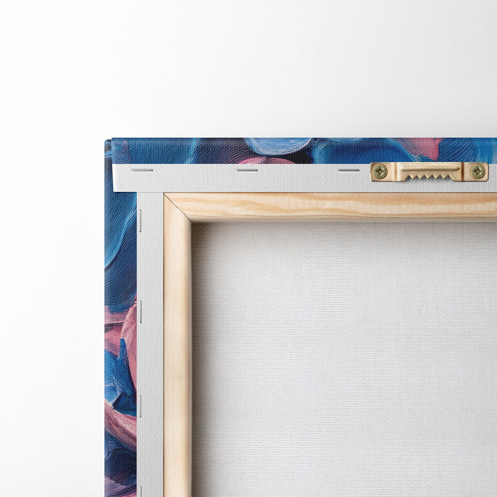 Group of blue and pink flowers