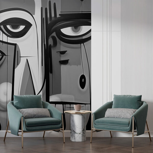 Black and white picture of a face