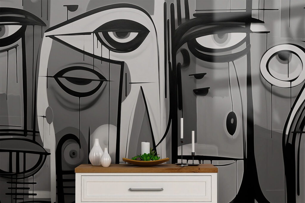 Black and white picture of a face