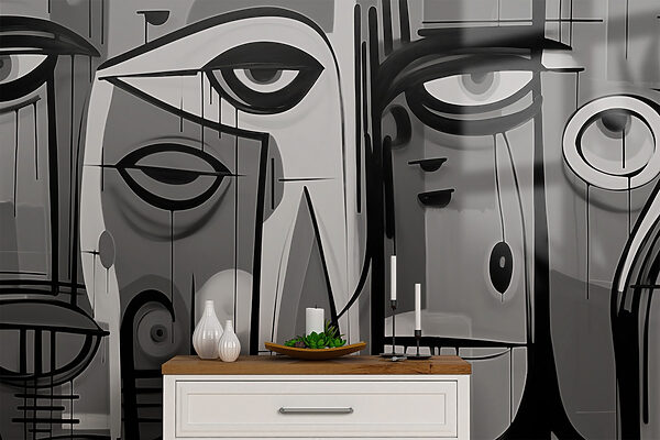 Black and white picture of a face