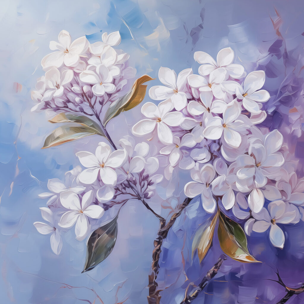 Painting of white flowers