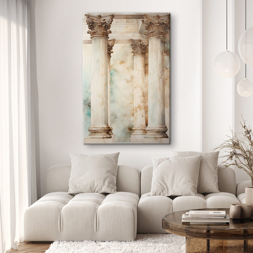 Group of white pillars Group of white pillars