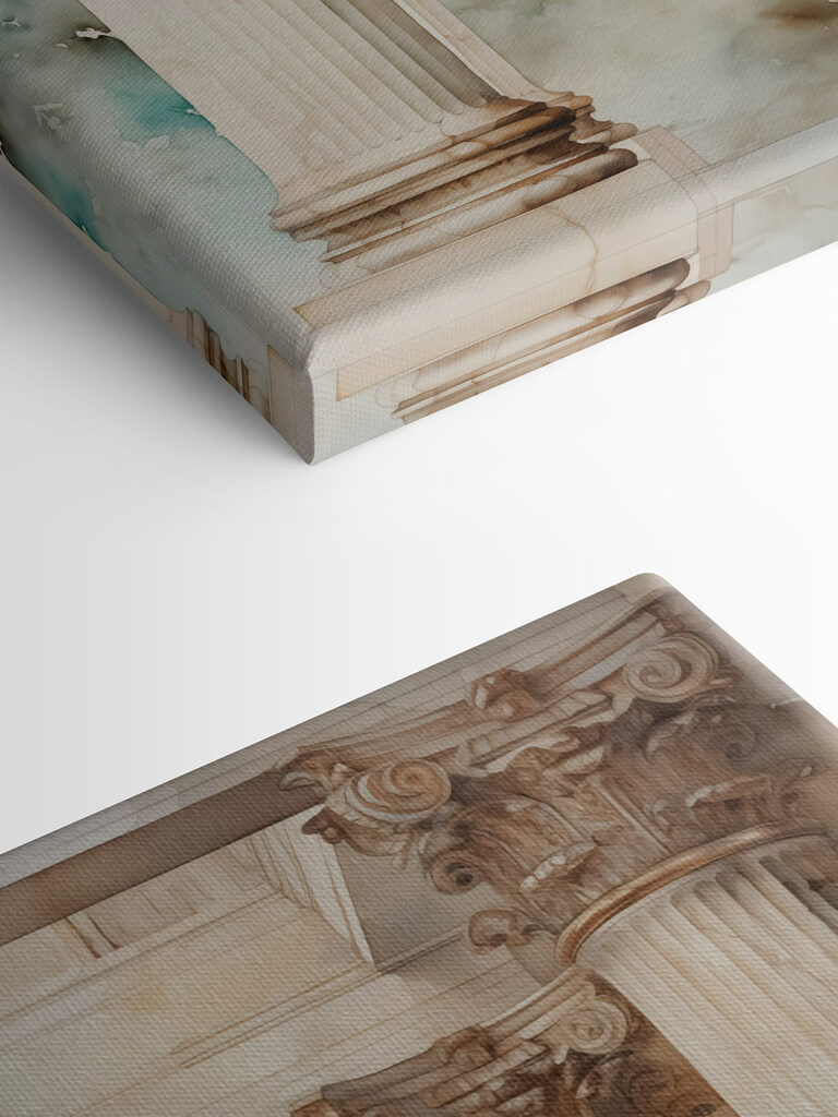 Group of white pillars Group of white pillars