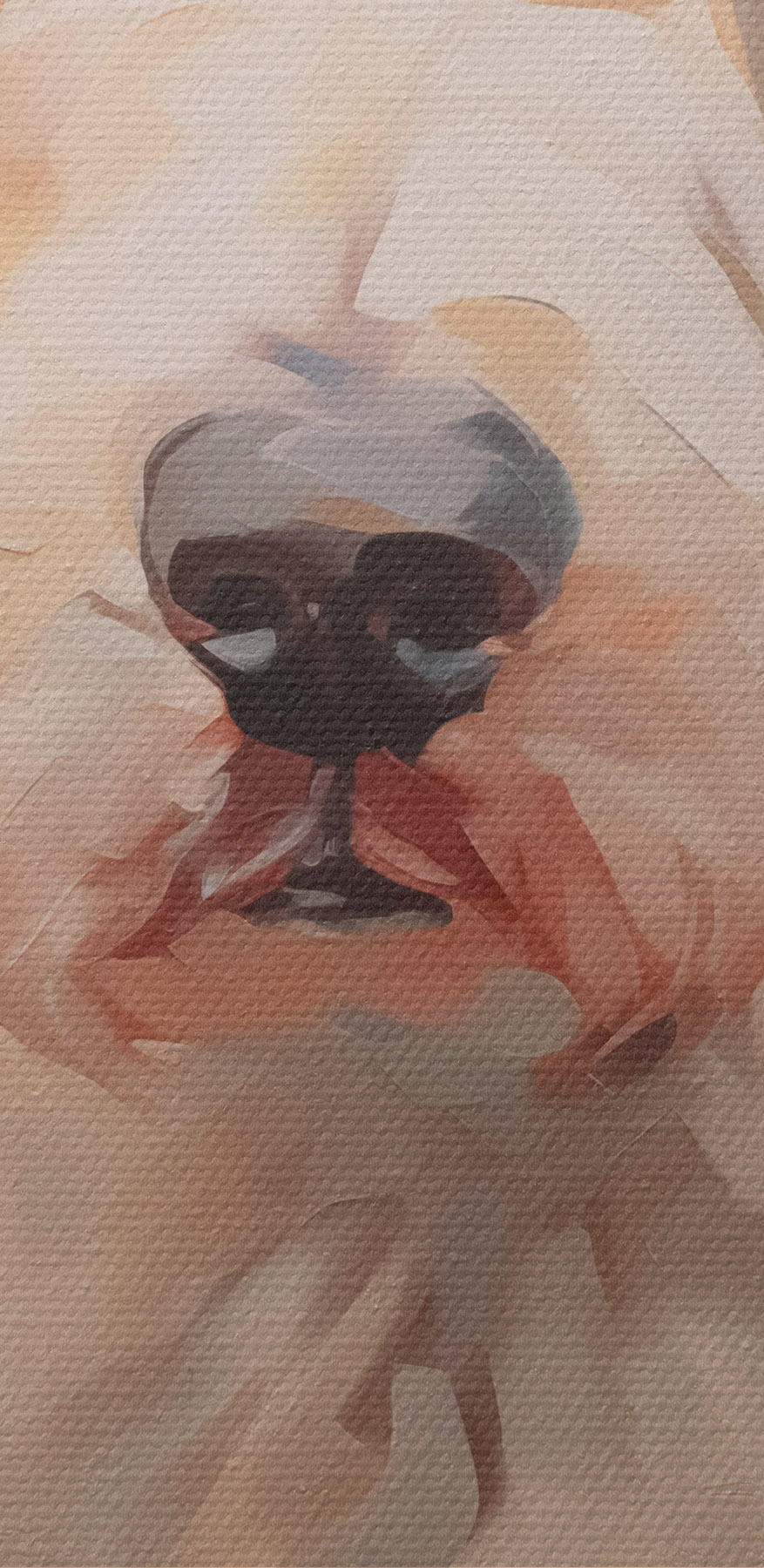 Pes s oranžovými slúchadlami