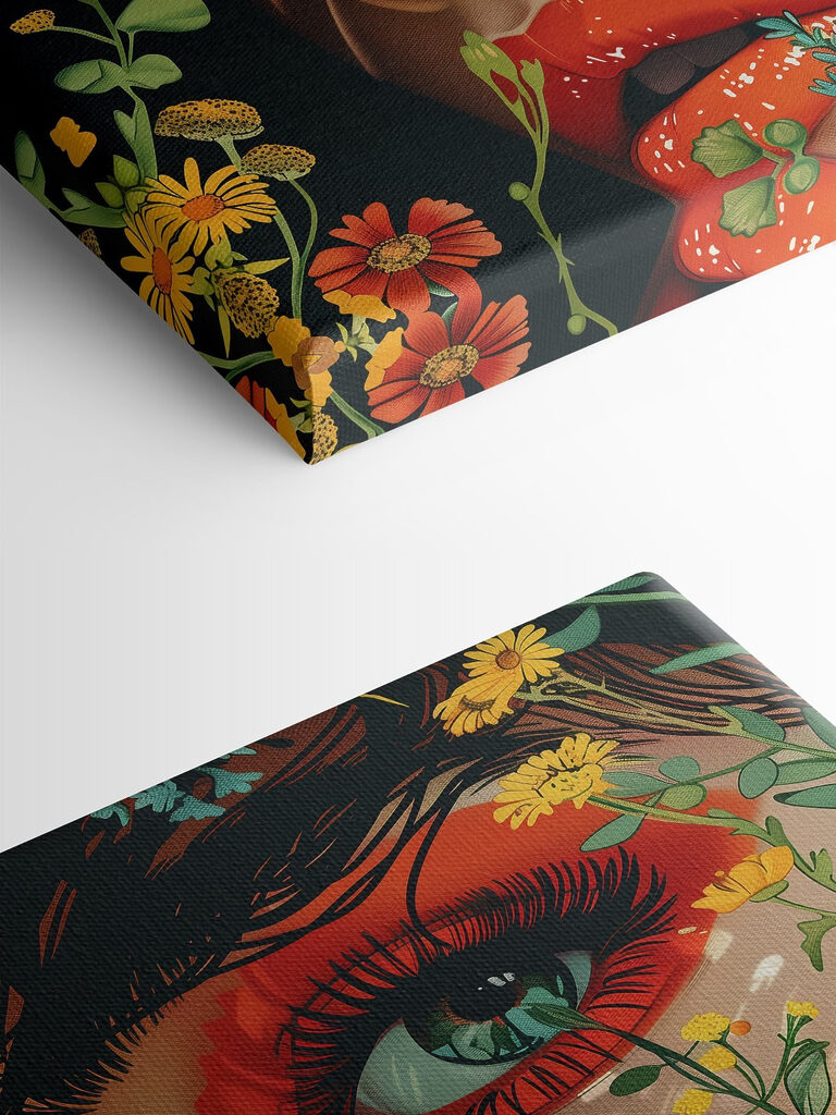 Woman with a hat and flowers Woman with a hat and flowers