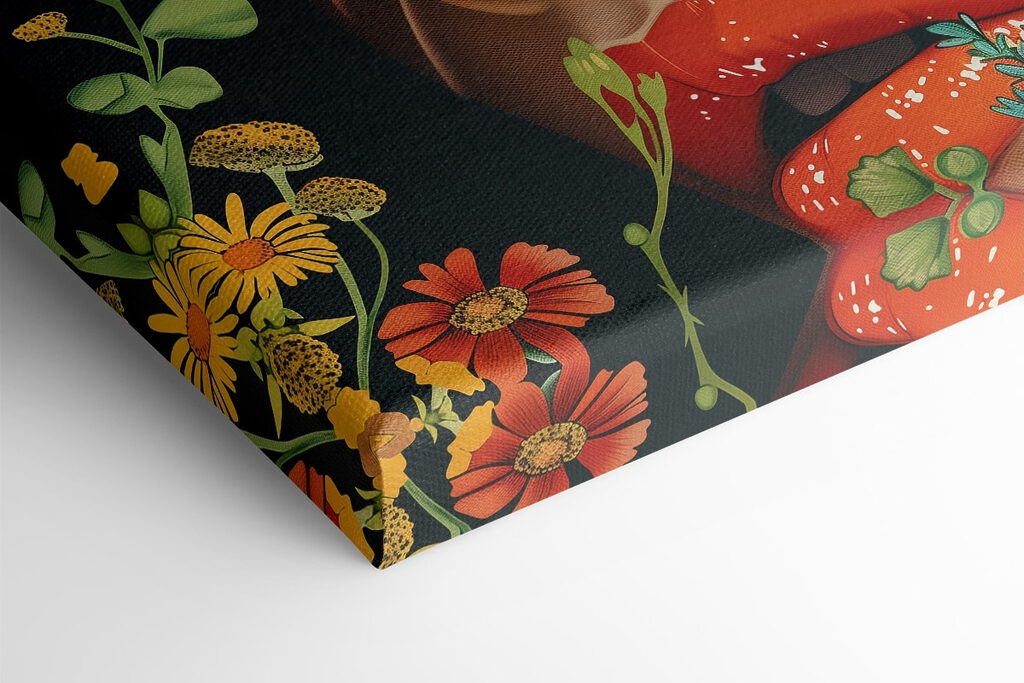 Woman with a hat and flowers Woman with a hat and flowers