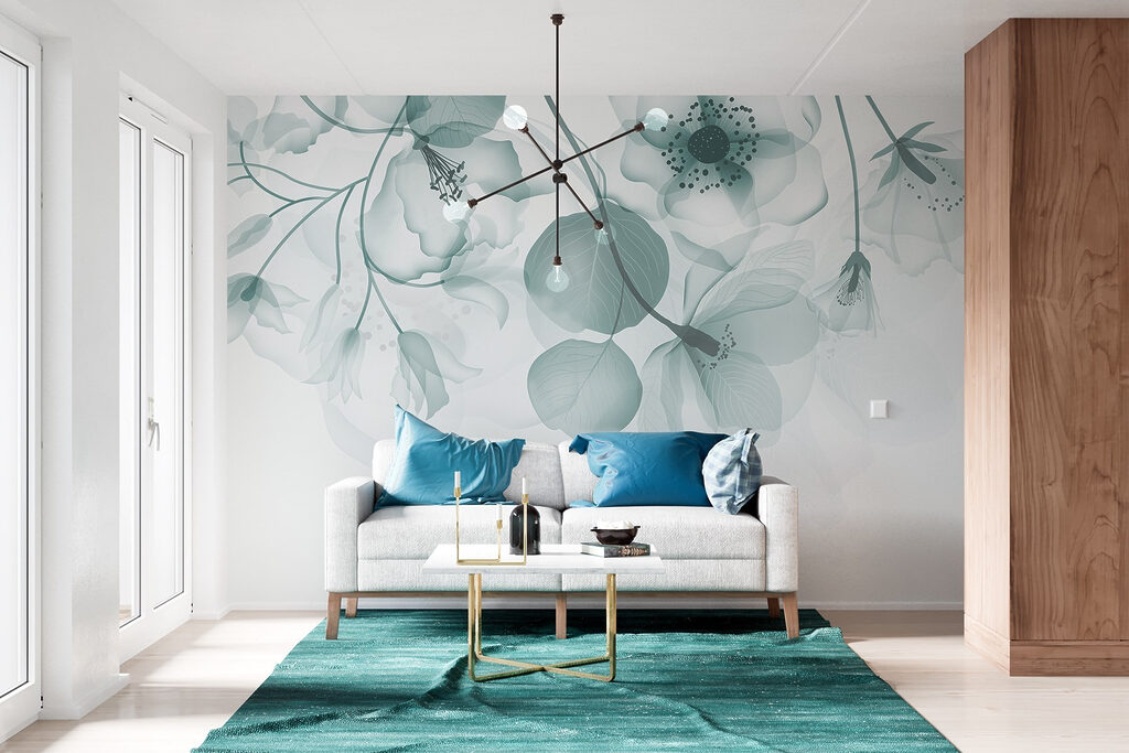 Transparent flowers with leaves