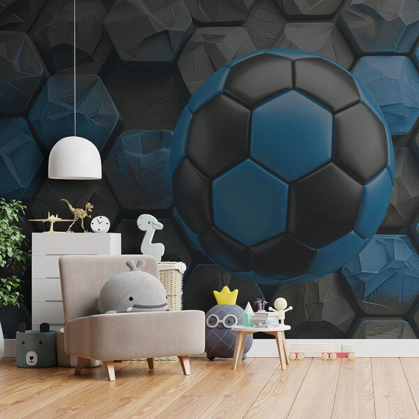 Modro-čierna futbalová lopta Modro-čierna futbalová lopta