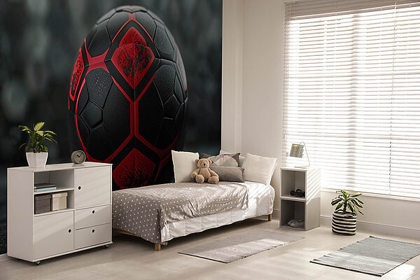 Dynamic black and red soccer ball Dynamic black and red soccer ball