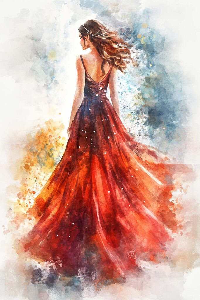 Woman in a red dress Woman in a red dress