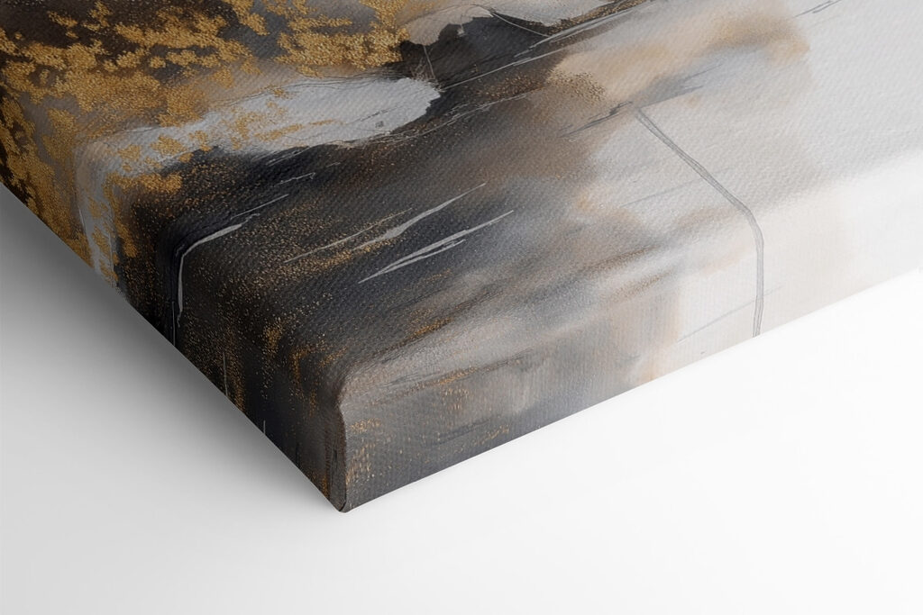 Watercolor painting of a river with trees and fog Watercolor painting of a river with trees and fog