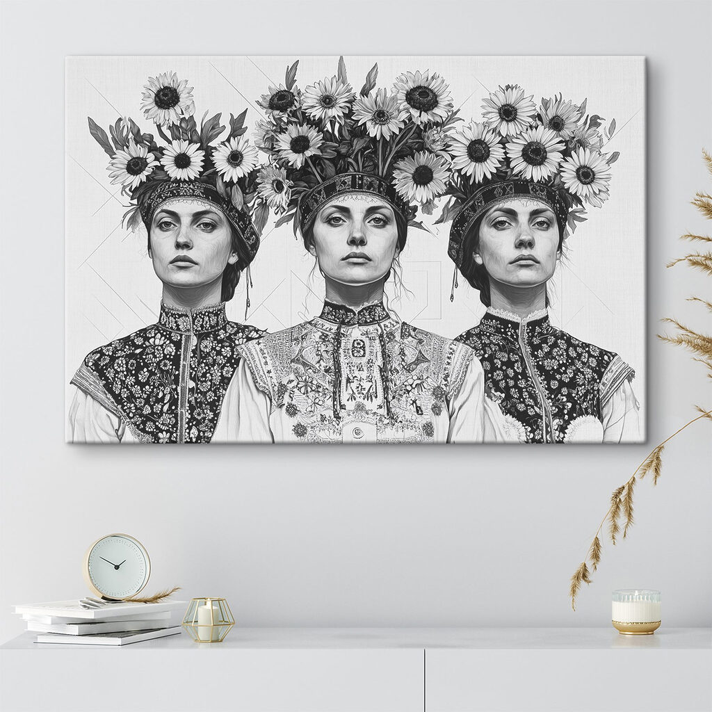 Group of women with flowers on their head