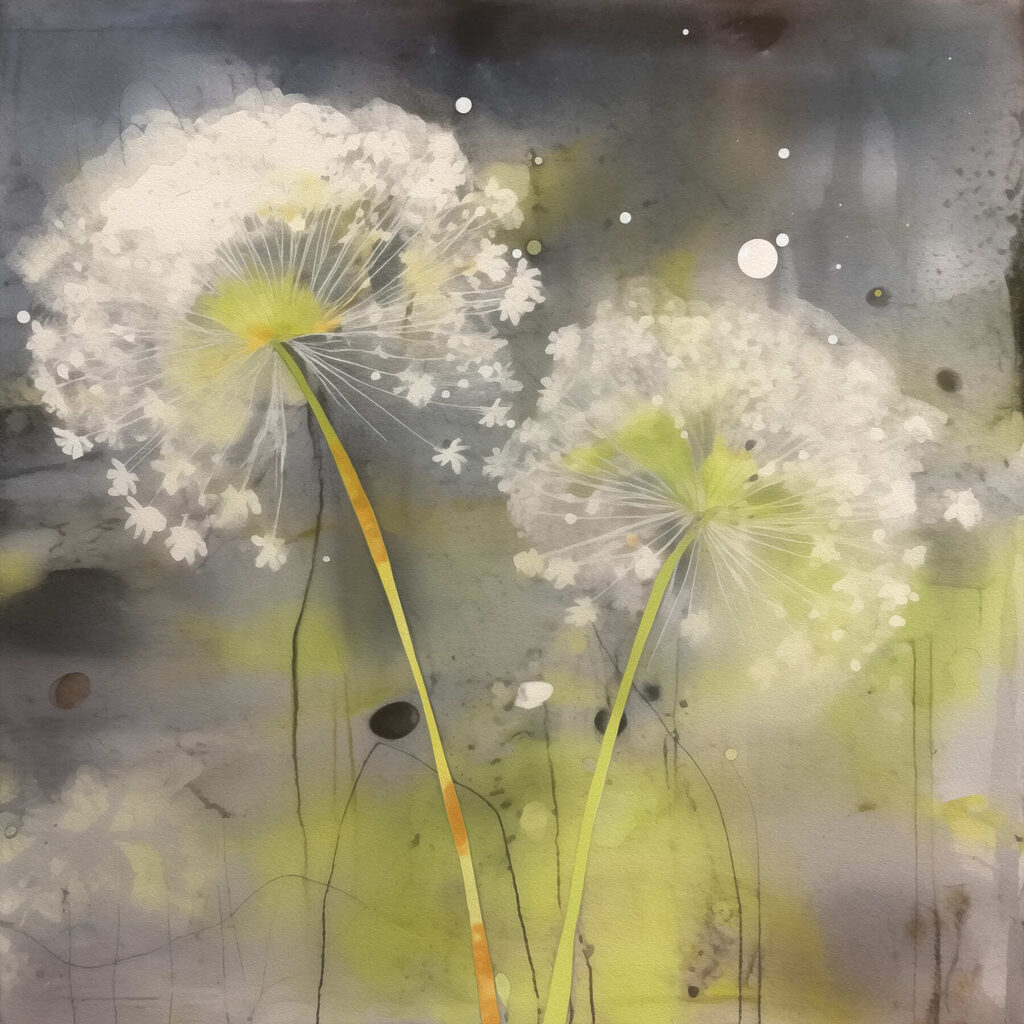 Delicate white flowers in soft hues