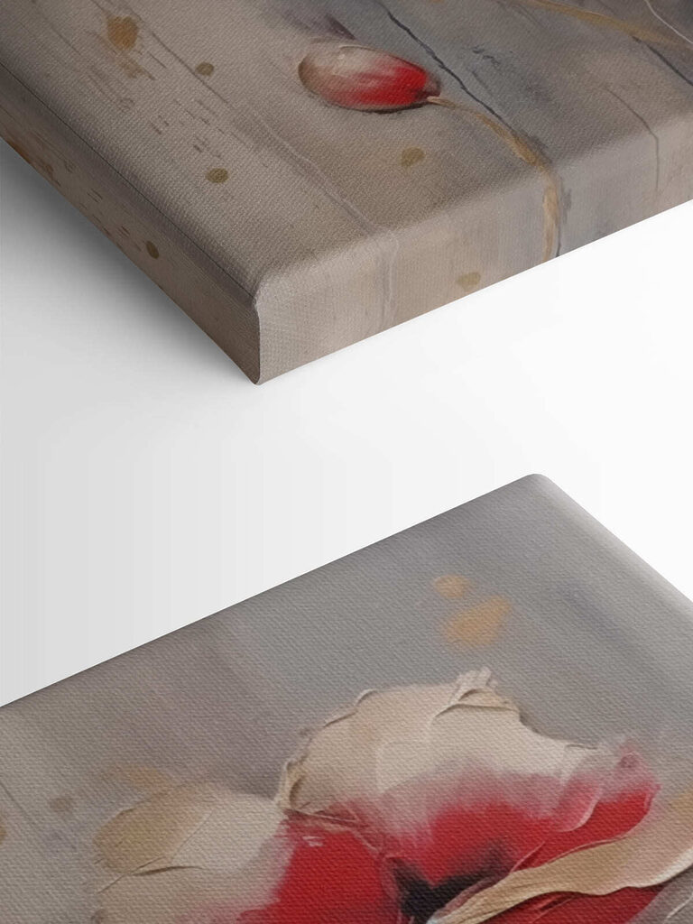 Painting of flowers on a grey background Painting of flowers on a grey background