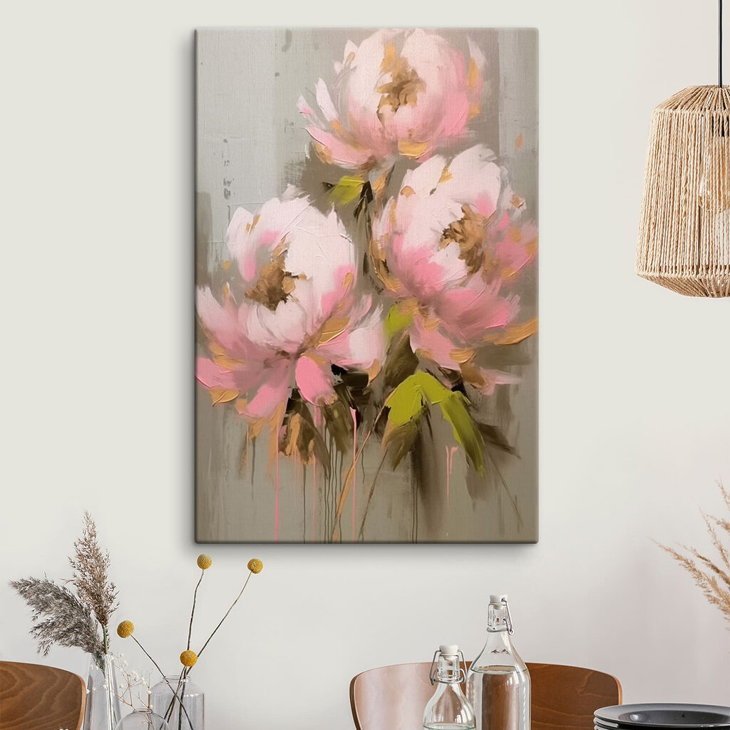 Painting of pink flowers Painting of pink flowers