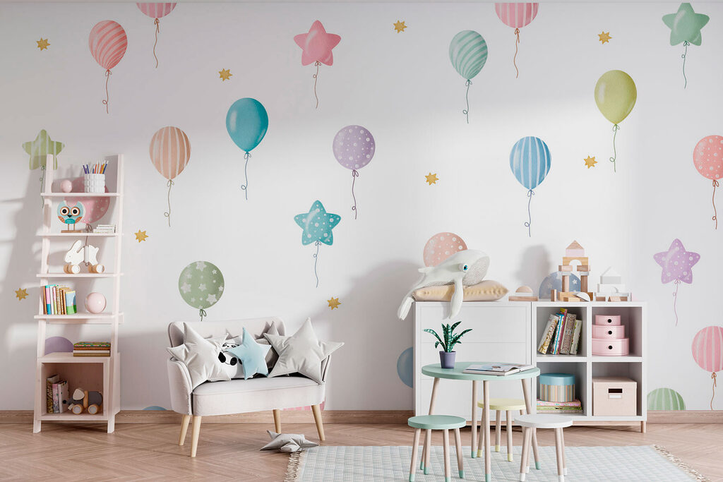 Pattern of balloons and stars