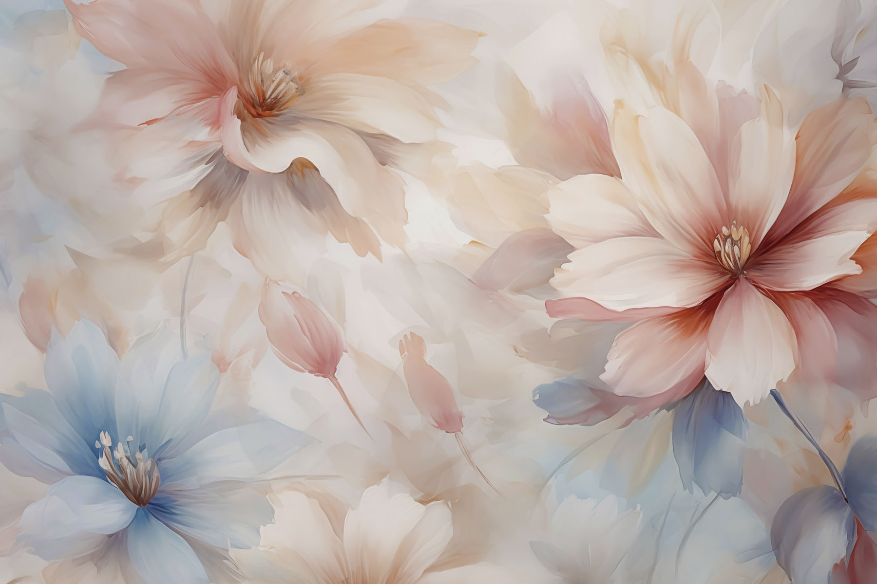 Delicate blooms in soft hues