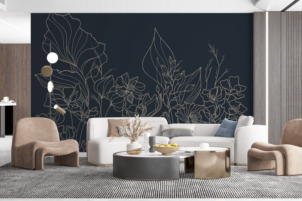 Line drawing of flowers Line drawing of flowers