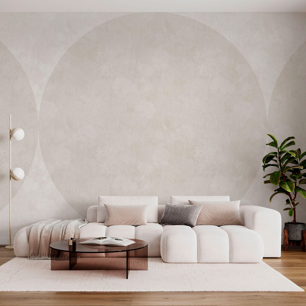 White circle with flowers