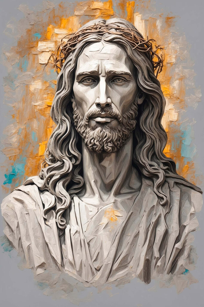 Statue of a man with a crown of thorns Statue of a man with a crown of thorns