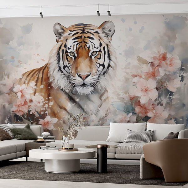 Tiger v rozkvitnutej záhrade Tiger v rozkvitnutej záhrade