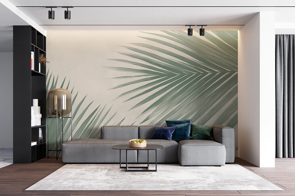 Fresh green palm leaves, nature's touch Fresh green palm leaves, nature's touch