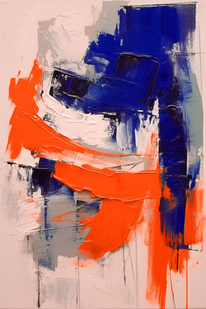 Painting of blue and orange paint Painting of blue and orange paint