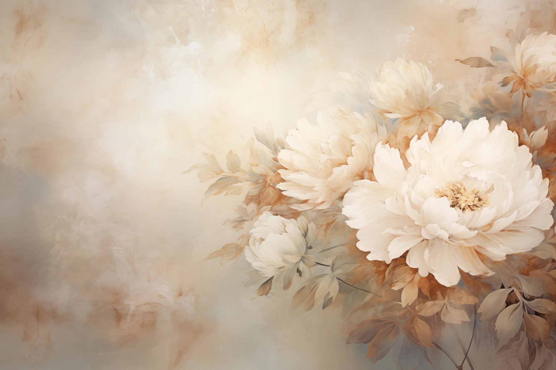 Painting of flowers on a wall