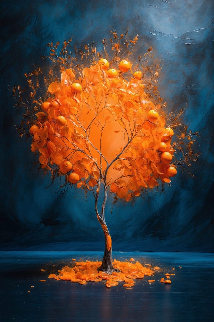 Tree with oranges in the middle