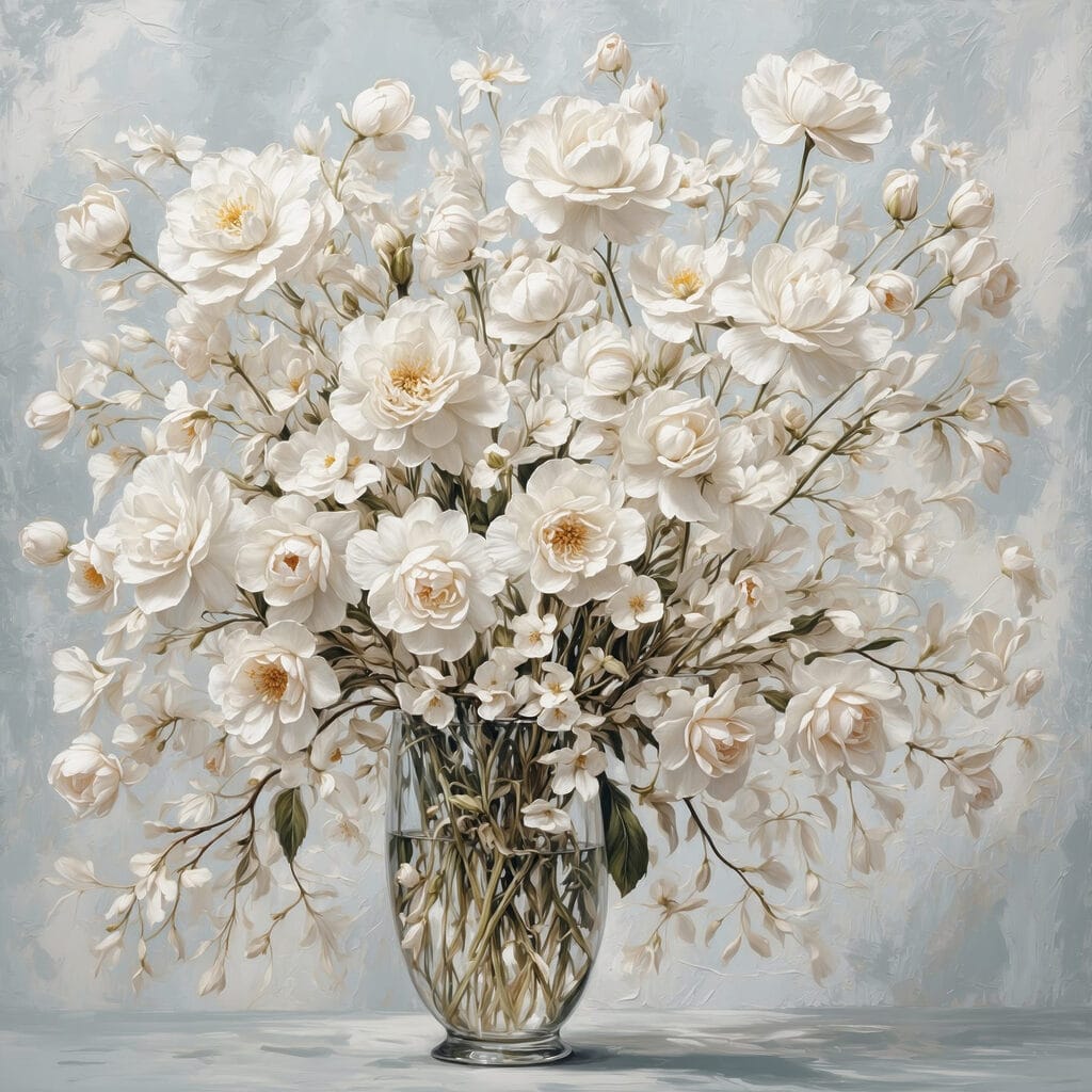 Vase of white flowers Vase of white flowers