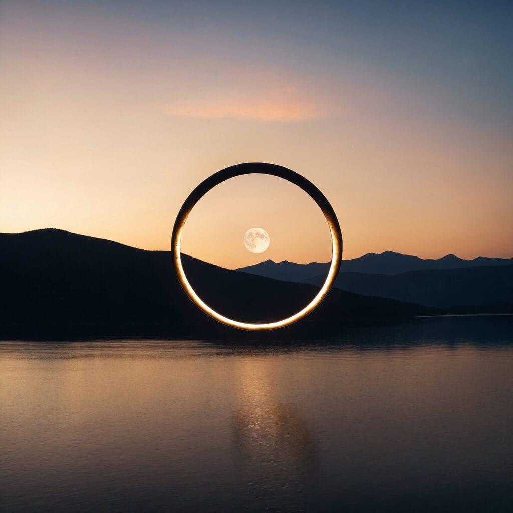 Circle in the air over water