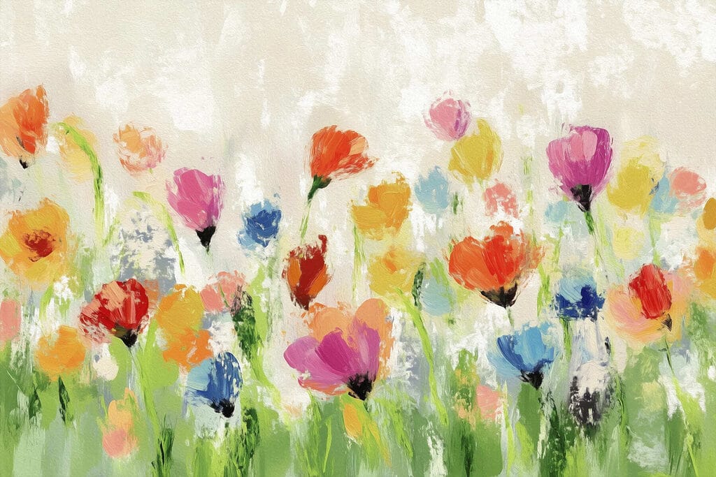 Painting of flowers on a white background