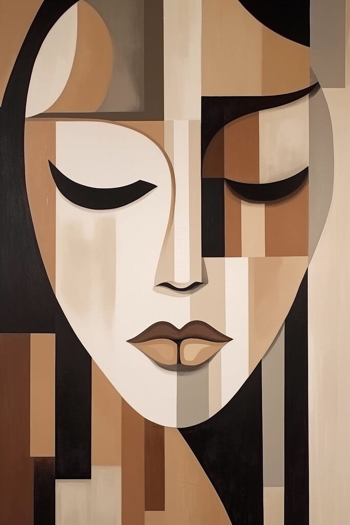 Painting of a woman's face Painting of a woman's face