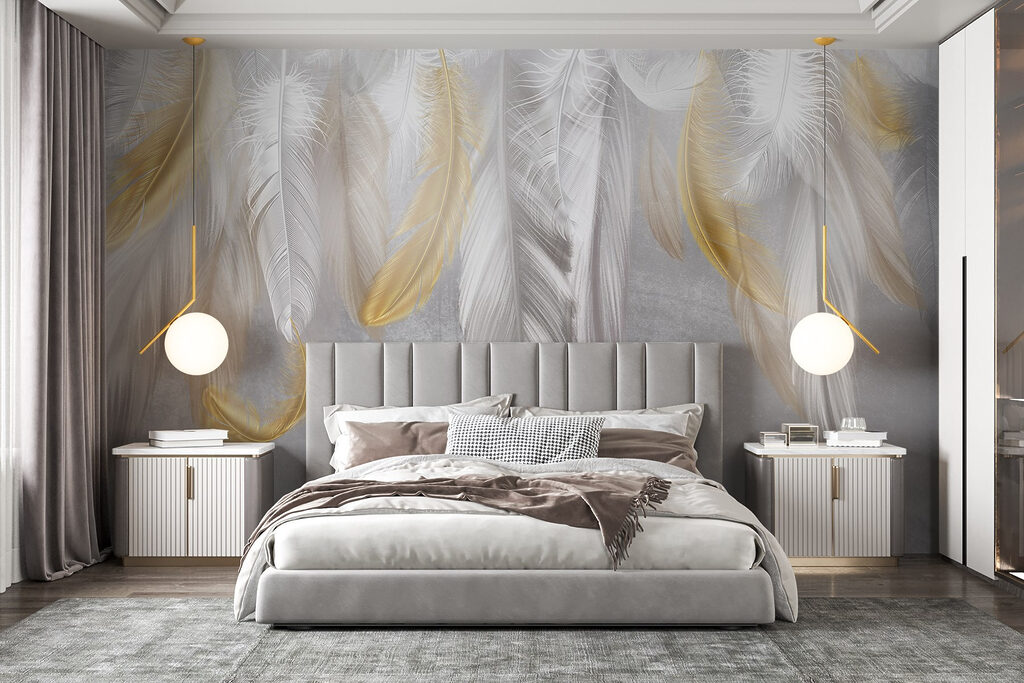 Delicate feathers in soft hues