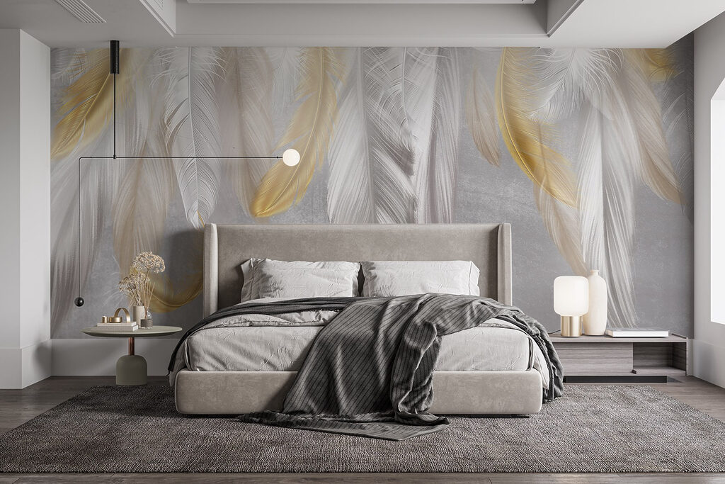 Delicate feathers in soft hues