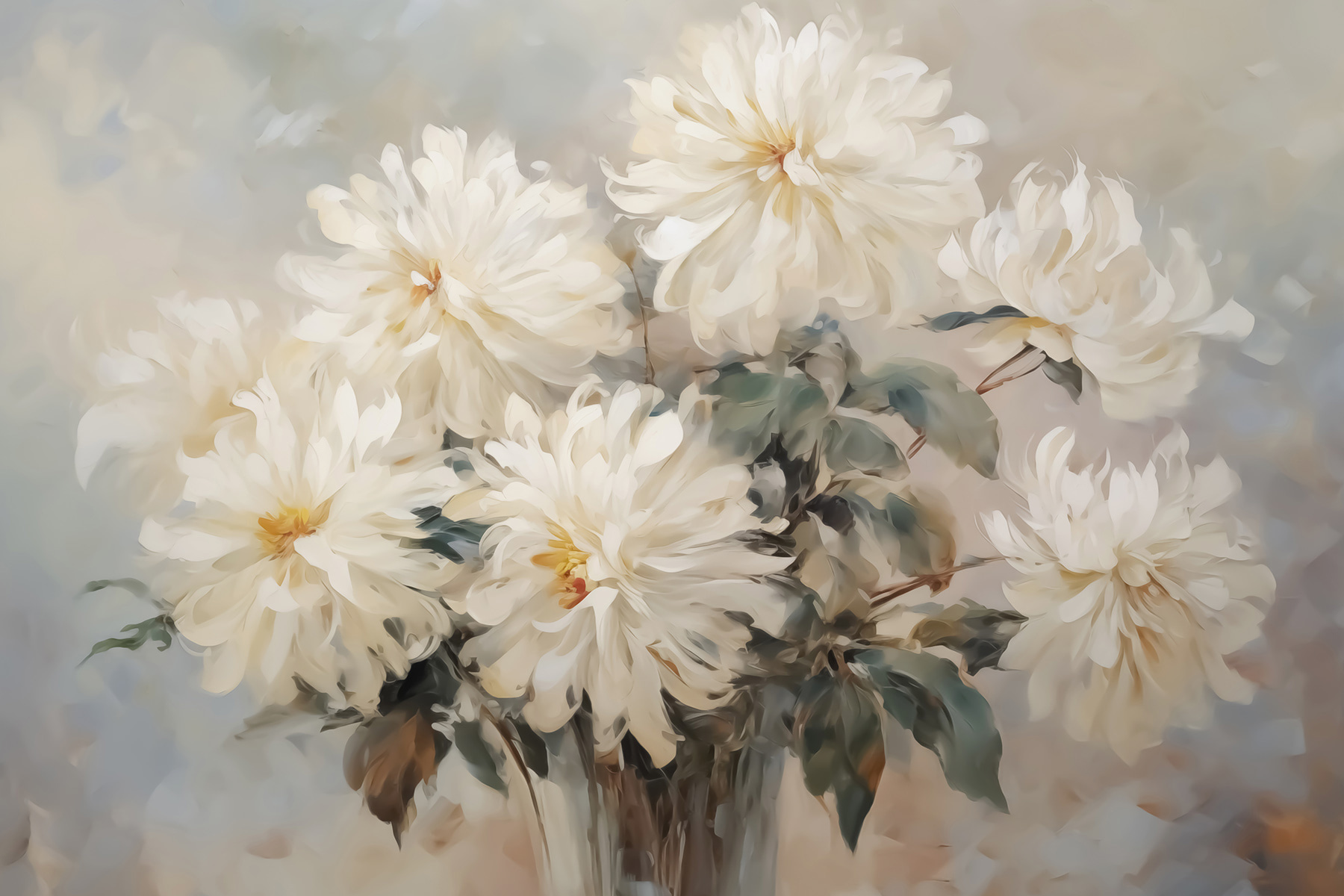 Painting of white flowers Painting of white flowers