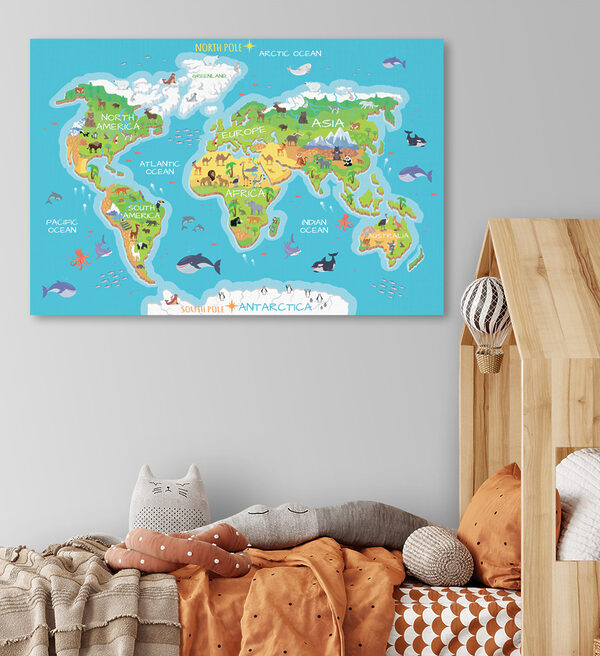 Mapa sveta so zvieratami Mapa sveta so zvieratami