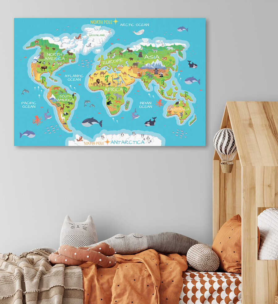 Mapa sveta so zvieratami Mapa sveta so zvieratami
