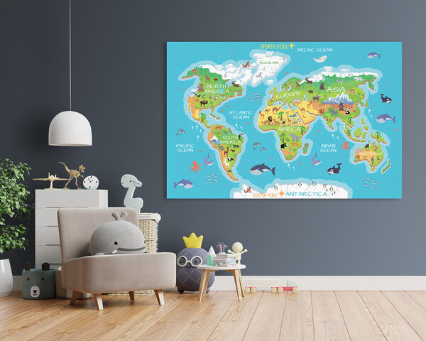 Mapa sveta so zvieratami Mapa sveta so zvieratami