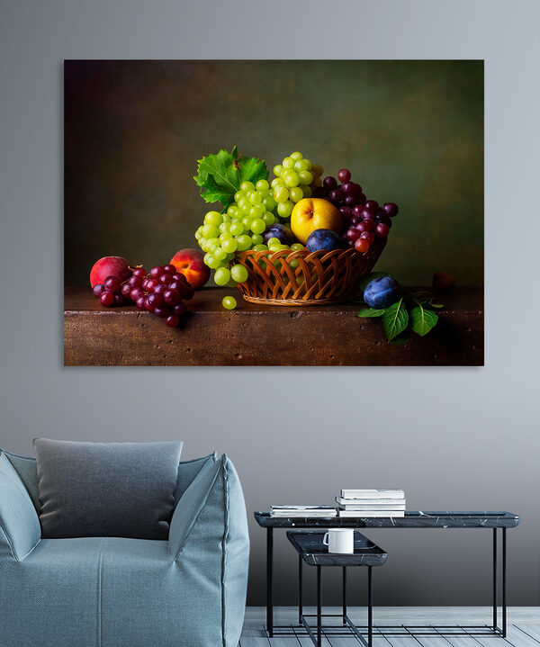 Basket of fruit on a table Basket of fruit on a table