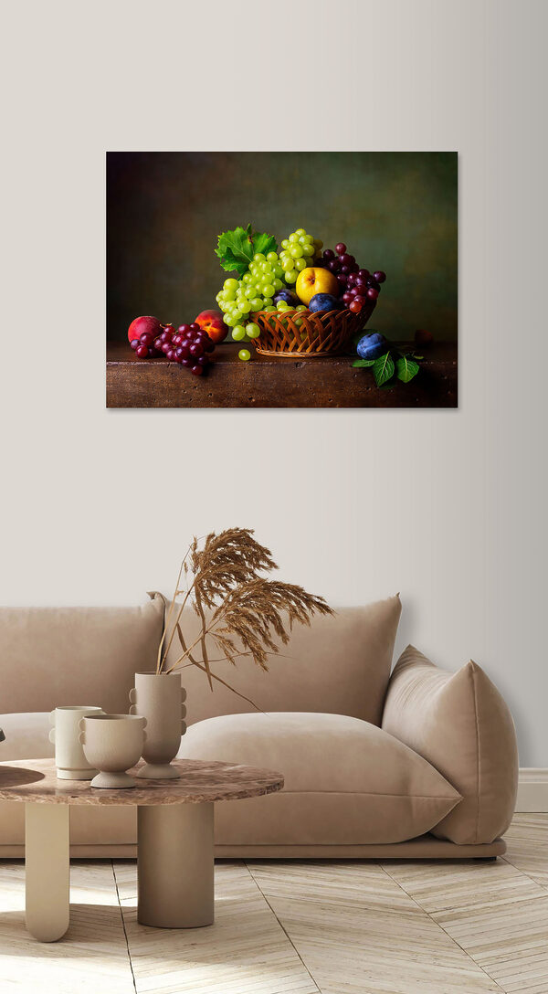 Basket of fruit on a table Basket of fruit on a table