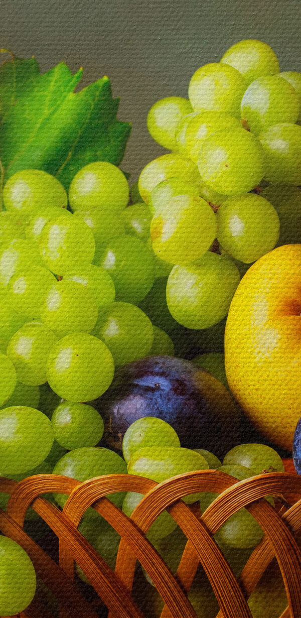 Basket of fruit on a table Basket of fruit on a table