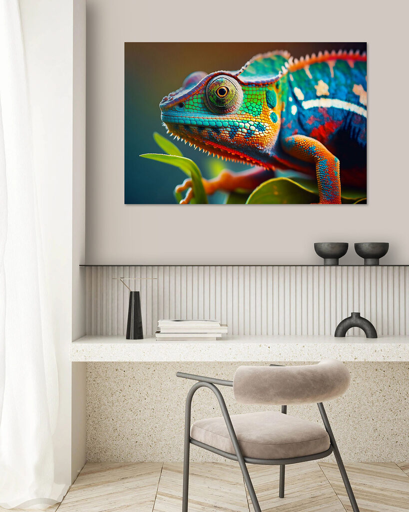 Colorful lizard on a leaf Colorful lizard on a leaf