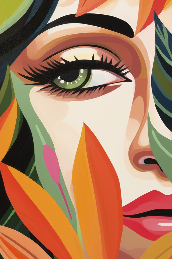 Vibrant colors and captivating gaze