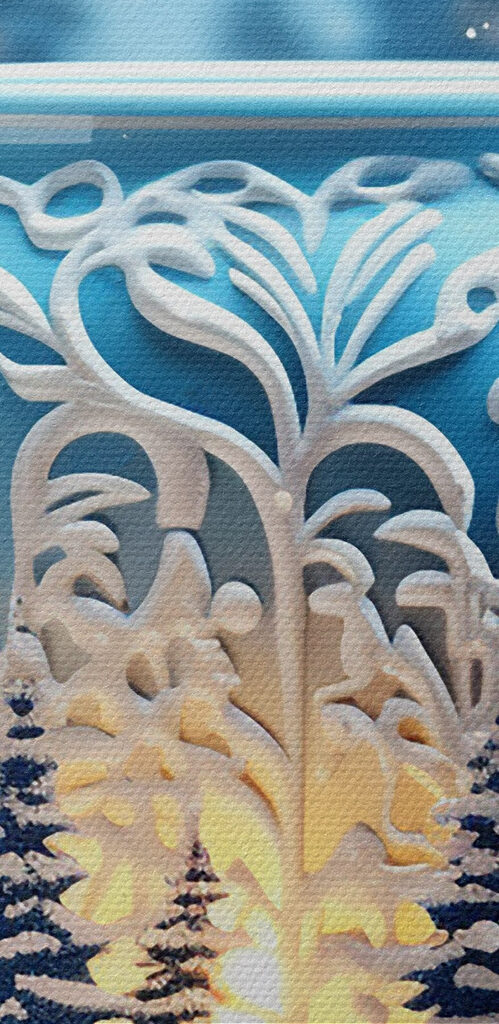 Candle holder with trees in the background