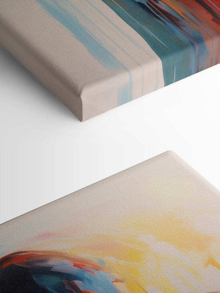 Painting of a woman with colorful paint dripping down her face Painting of a woman with colorful paint dripping down her face